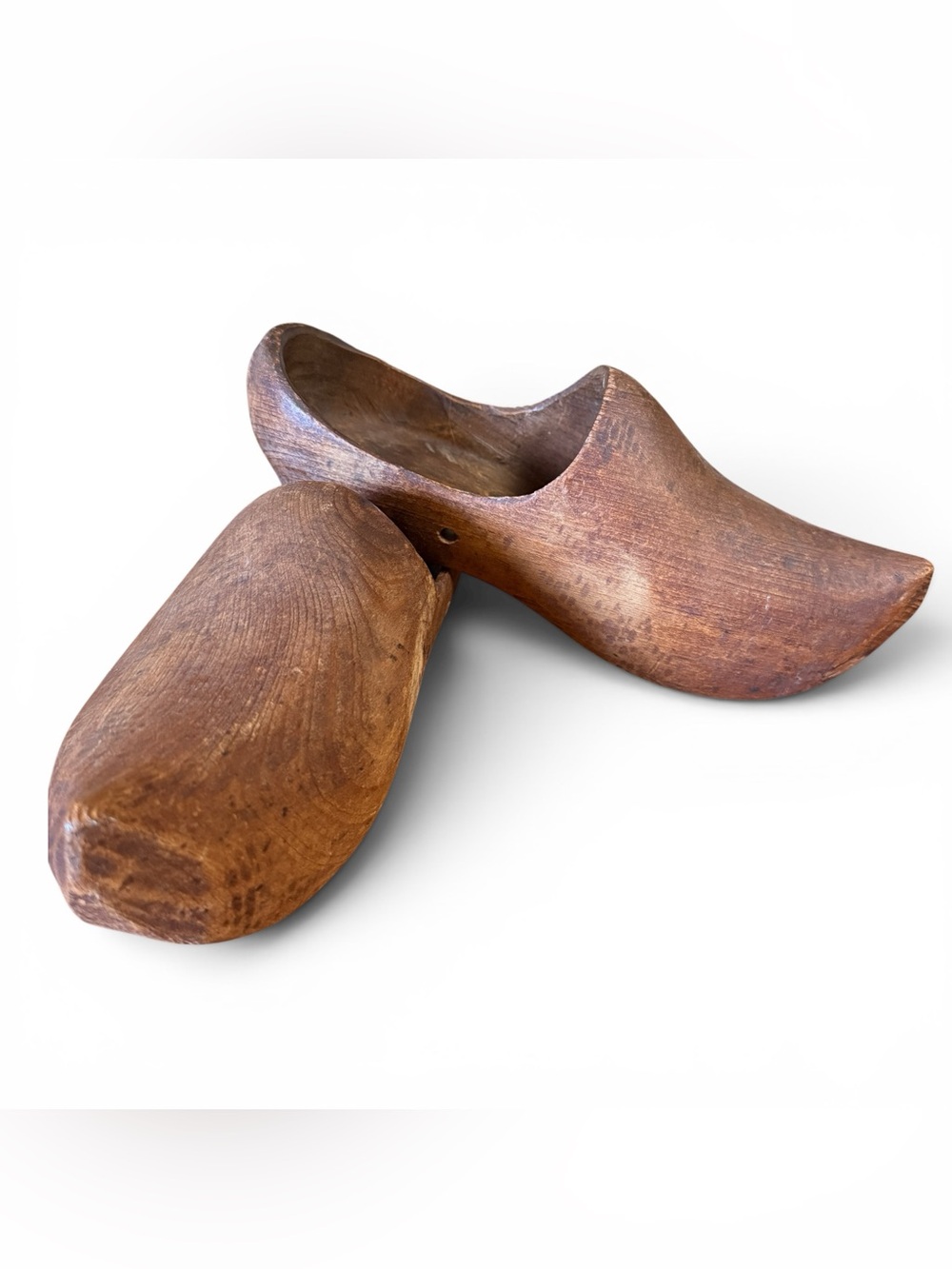 Vintage  Dark Wooden Clogs Klompen Dutch Shoes